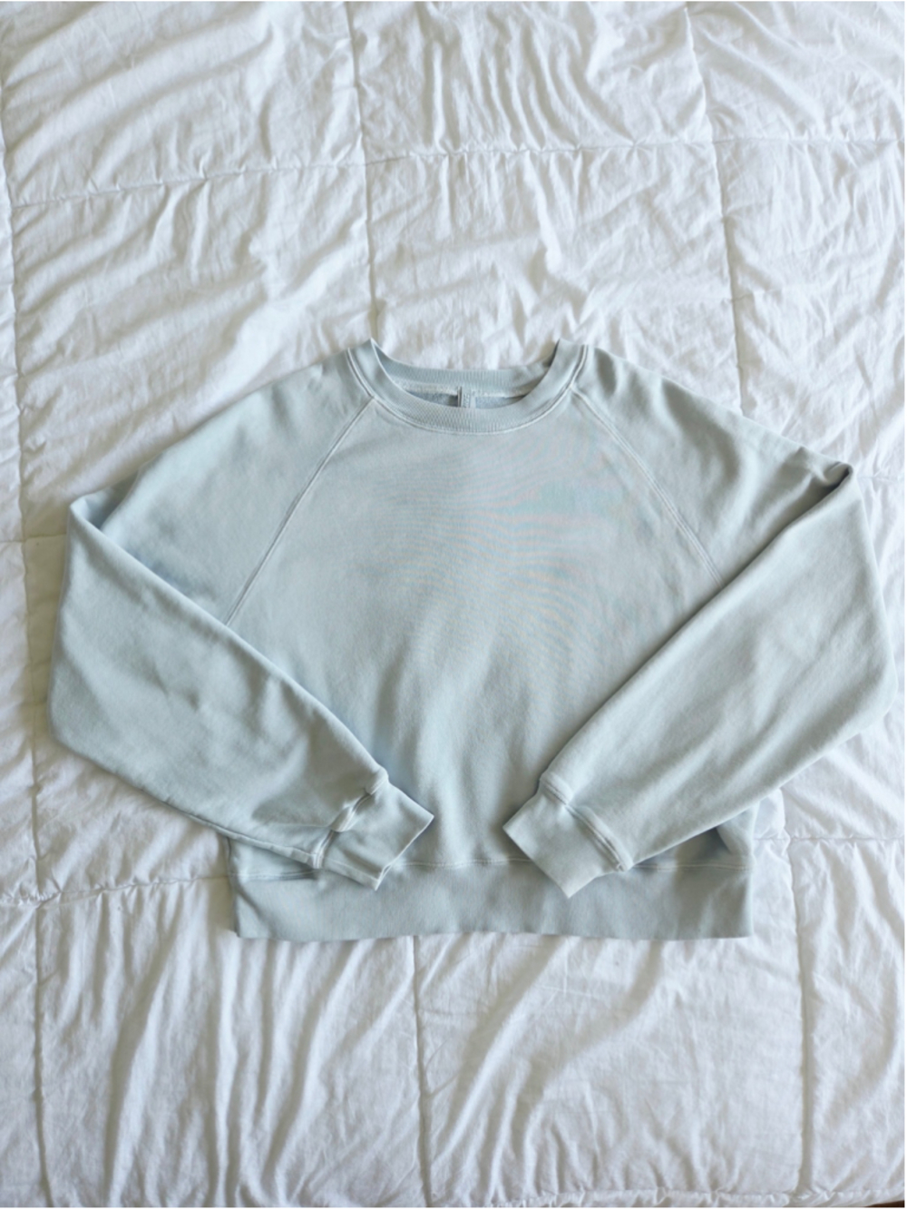 Skims French Terry Light Blue Raglan Sleeve Pullover Sweatshirt XL Loungewear